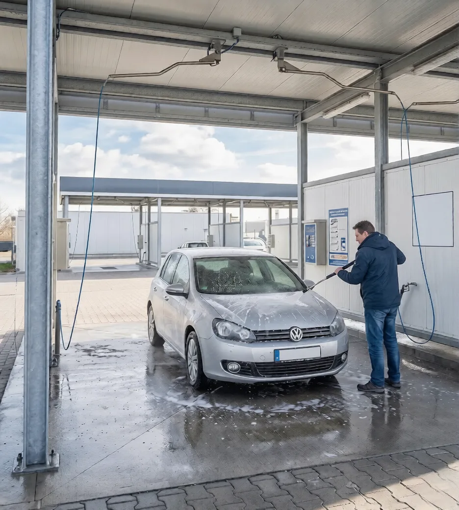 Hochdruckwäsche in der Autowaschanlage Emmerich