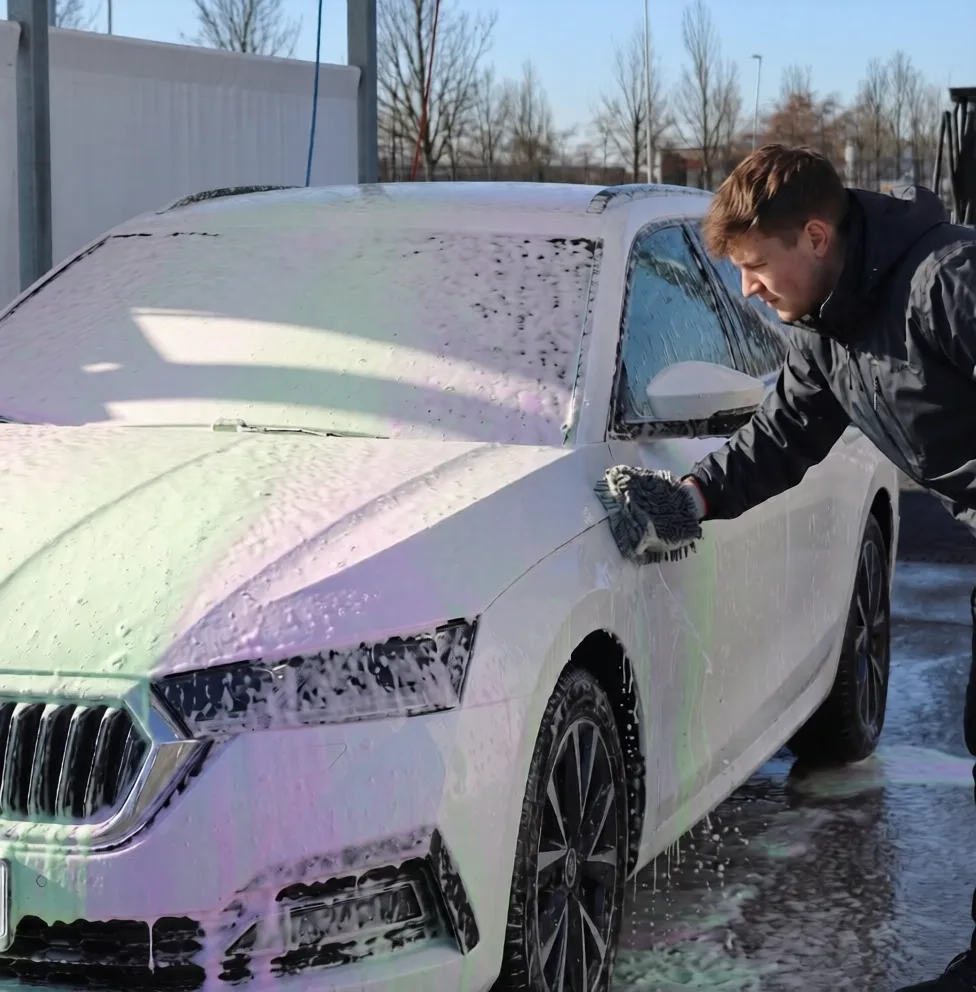 Autowäsche mit Aktivschaum und Handwäsche im SB-Waschpark Oberhausen